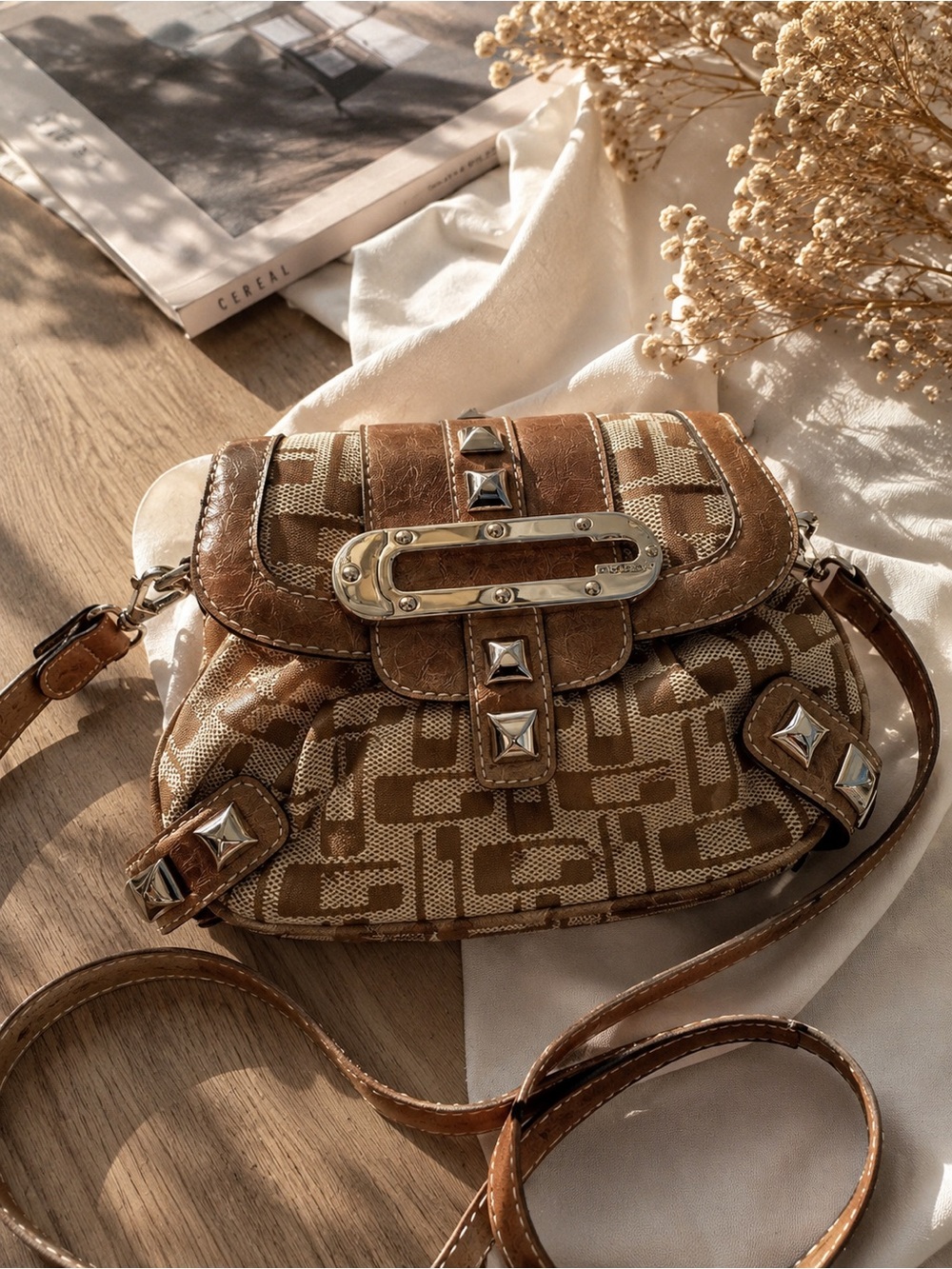 Vintage Mini Guess Monogram Crossbody Bag Y2K